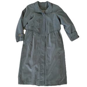 Vintage Fleet Street Grey Trench Coat Lined Womens 8p Long Classic Academia Chic